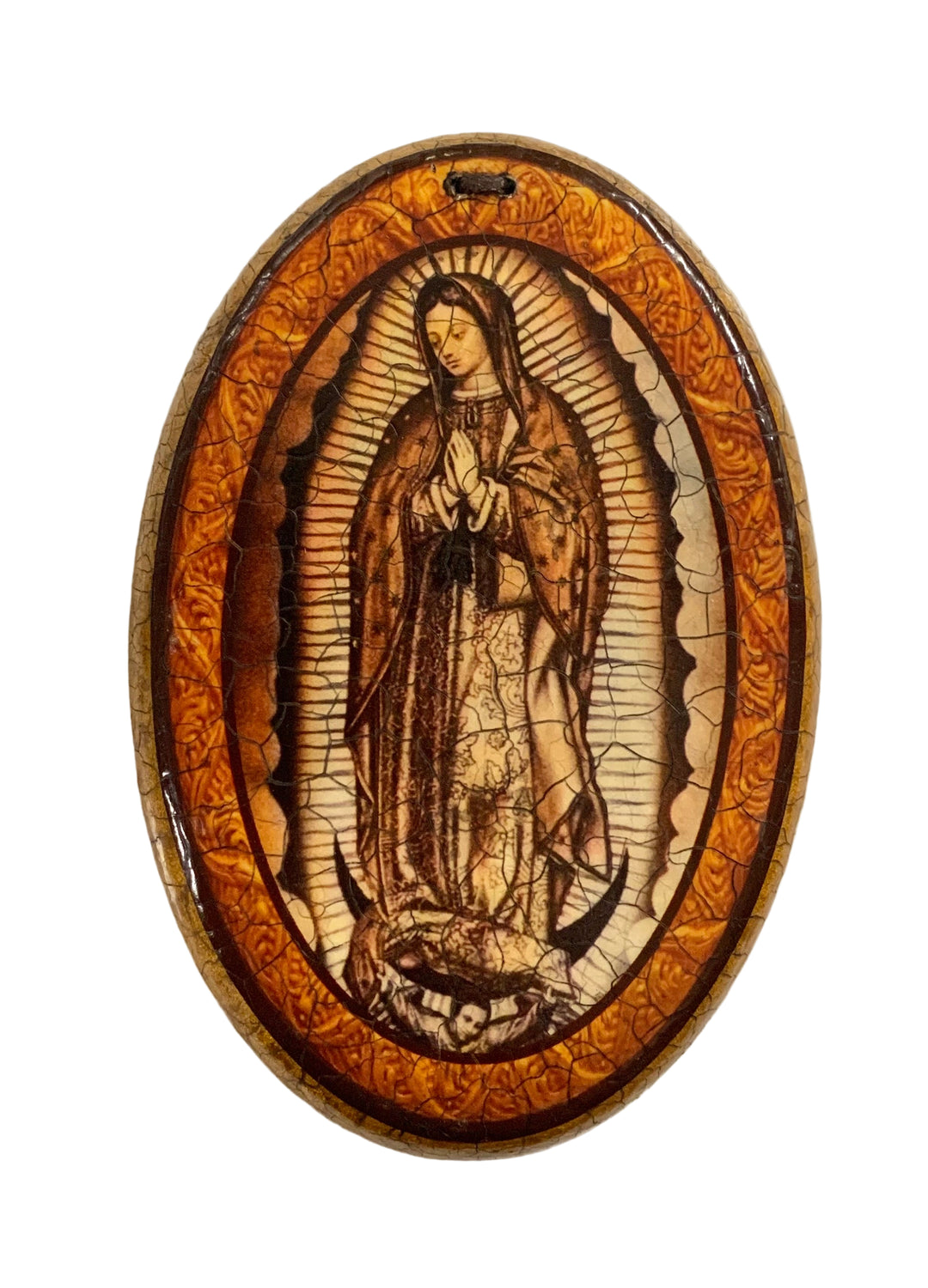 4.5" Mini Oval Wooden Retablo