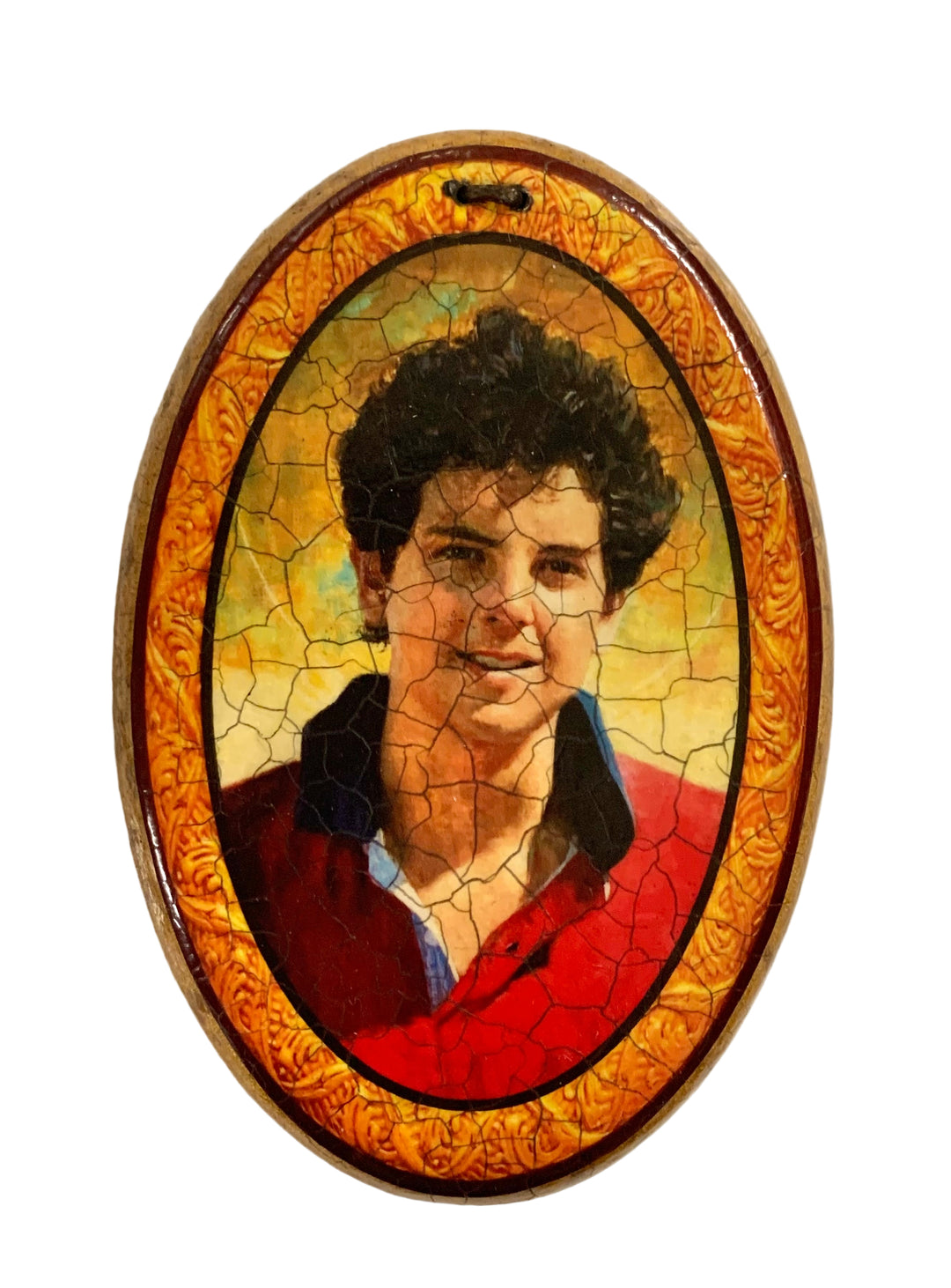 4.5" Mini Oval Wooden Retablo