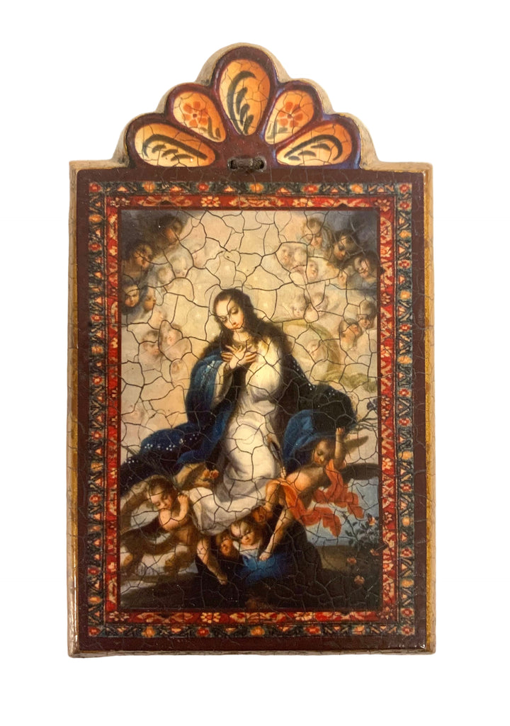 4.5" Mini Rectangular Wooden Retablo