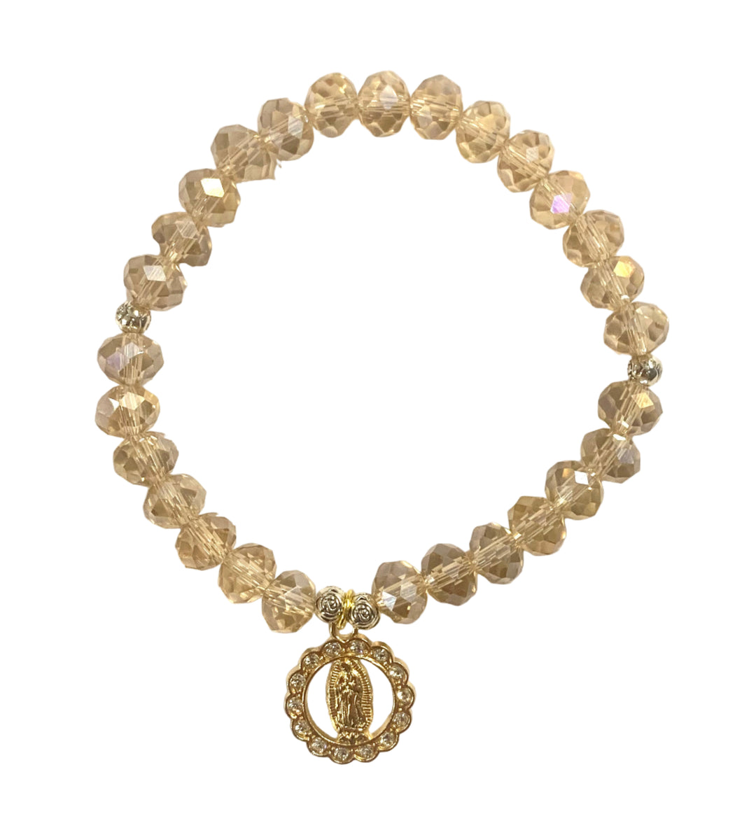 8mm Champagne Crystal Bracelet