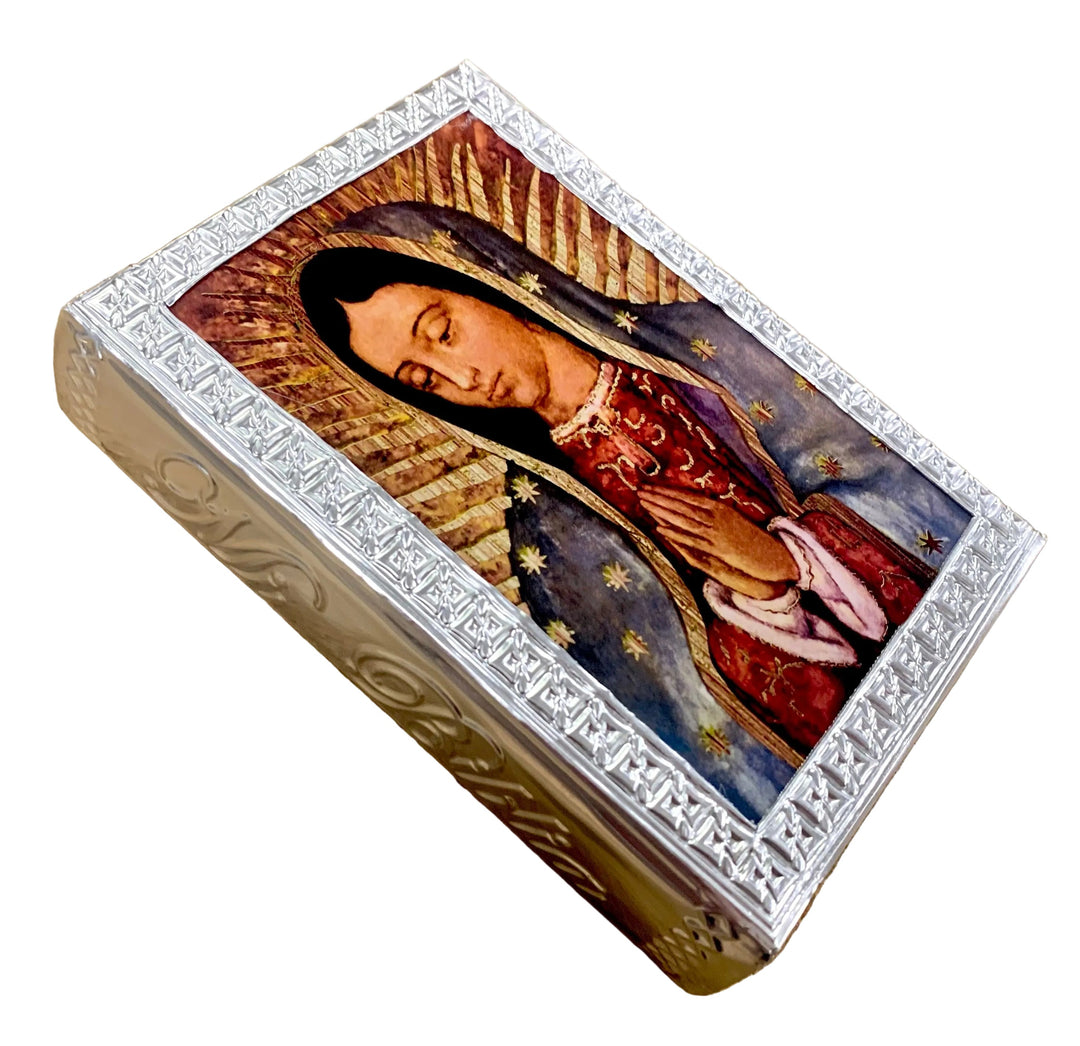La Biblia Latinoamerica Hardcover Metal Our Lady of Guadalupe Pocket Bible