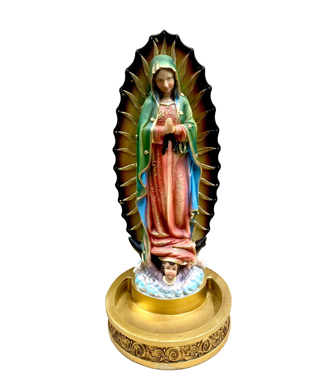 8.5" Our Lady of Guadalupe Rosary Holder Statue