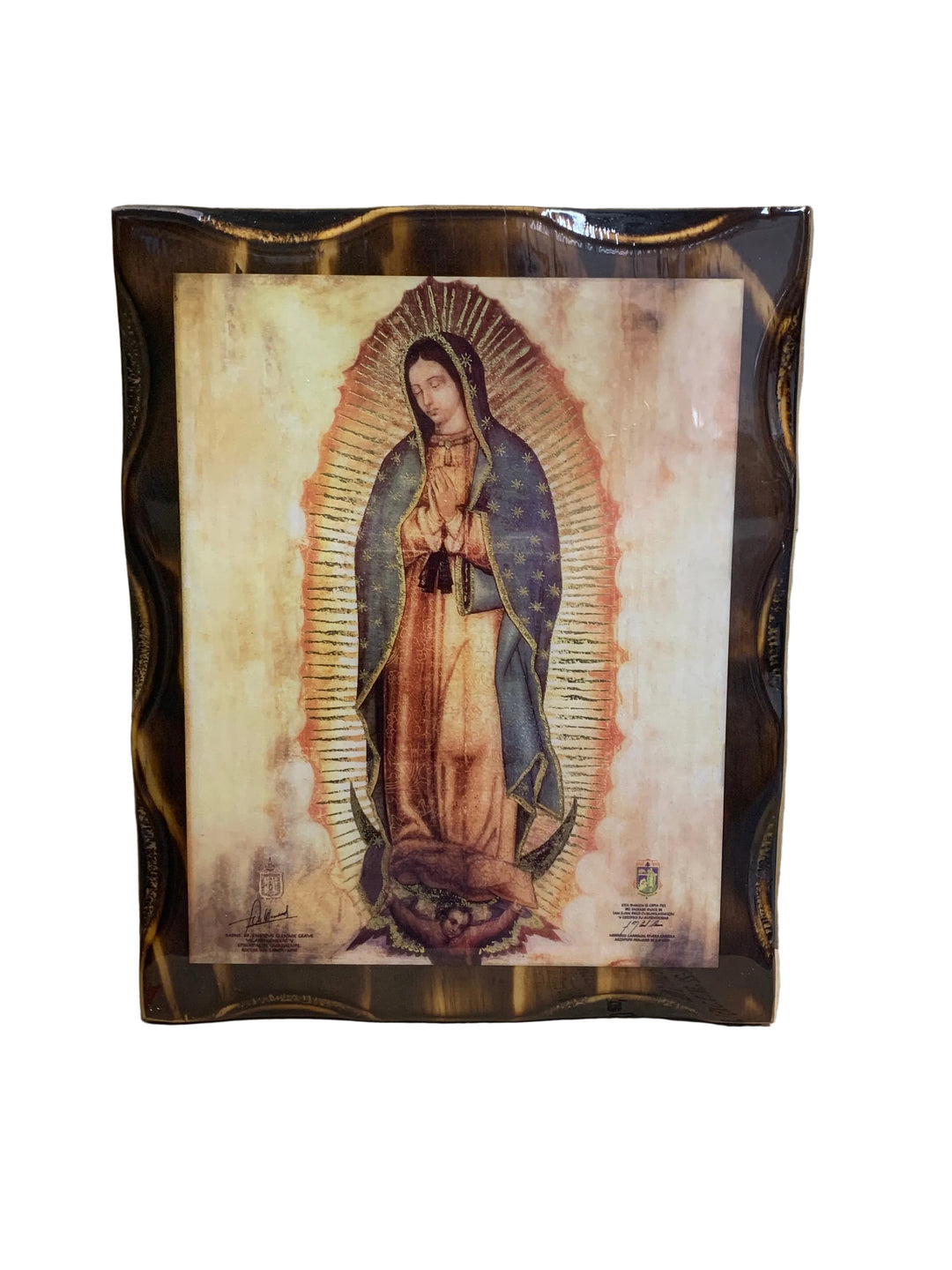 9.5 x 12" Our Lady of Guadalupe Tilma Resin Wood Wall Plaque
