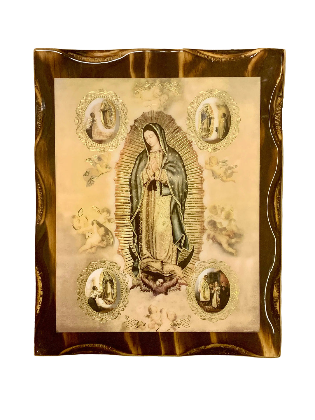 9.5 x 12" Our Lady of Guadalupe & St. Juan Diego Resin Wood Wall Plaque