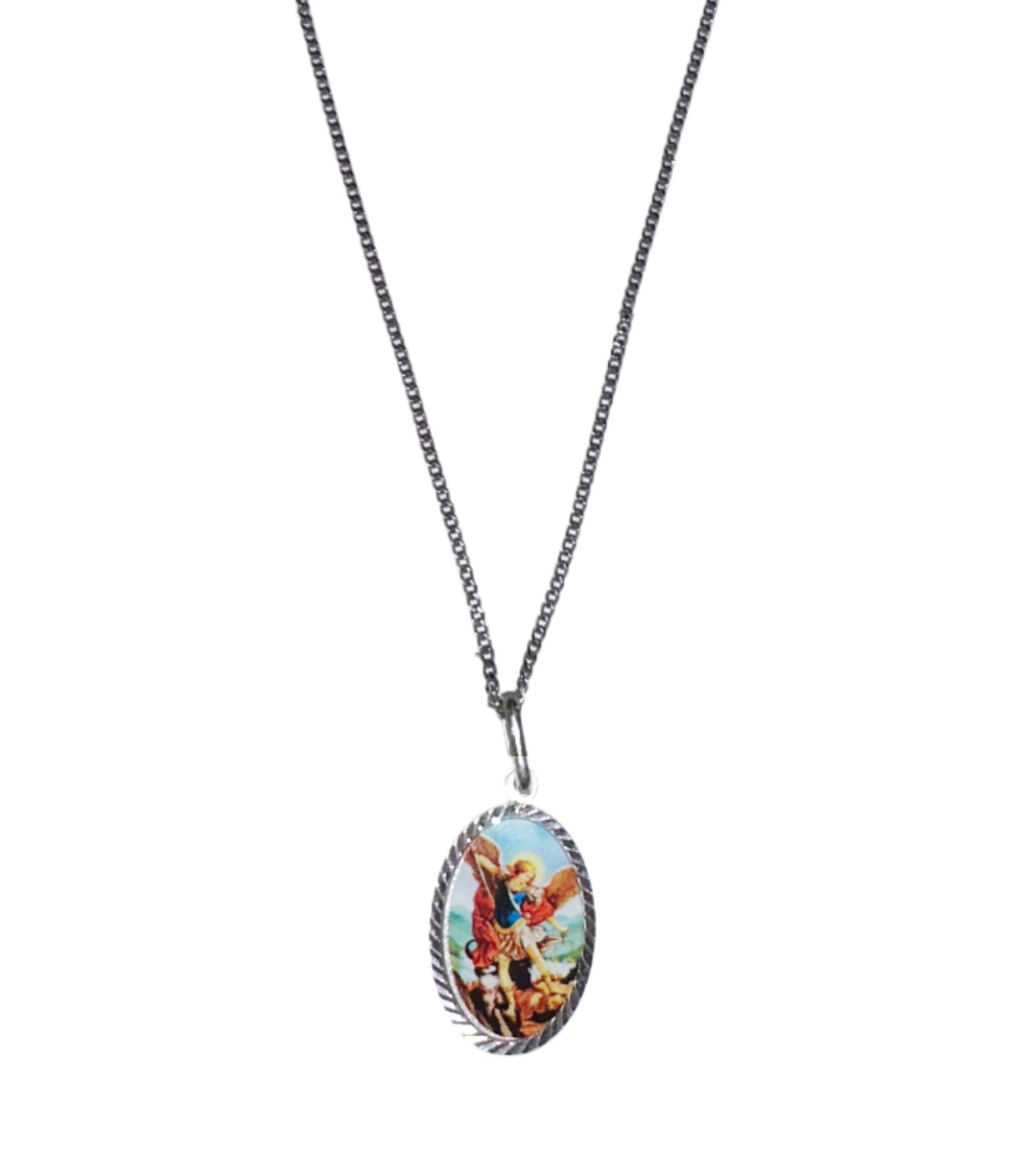 Sterling Silver St. Michael Image Necklace