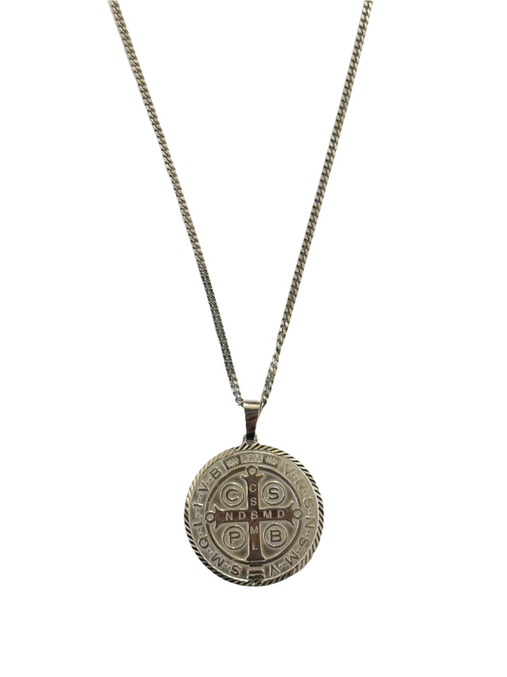 Sterling Silver St. Benedict  Necklace - Large