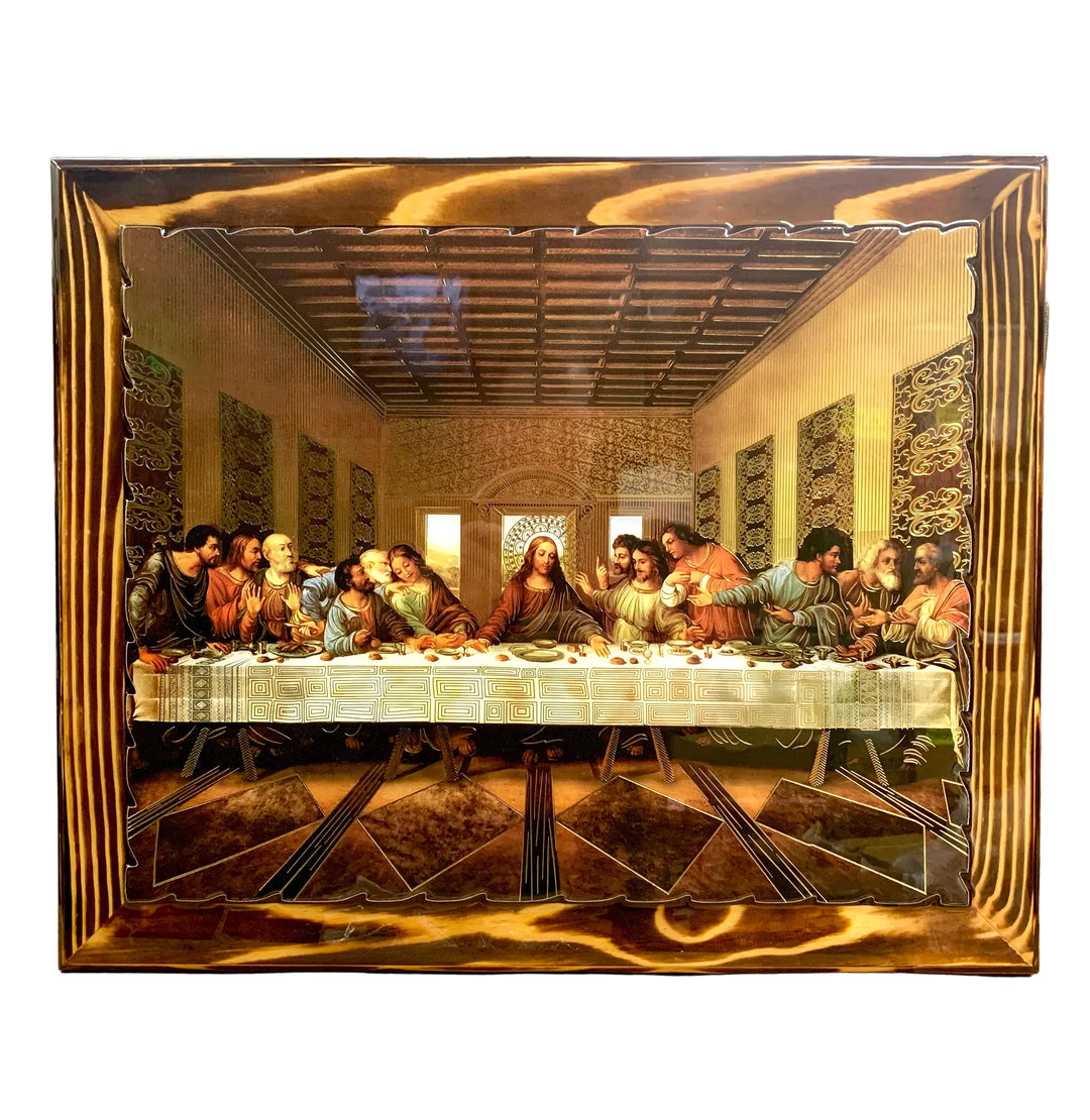 19" x 23" Gold Da Vinci Last Supper Wood Plaque