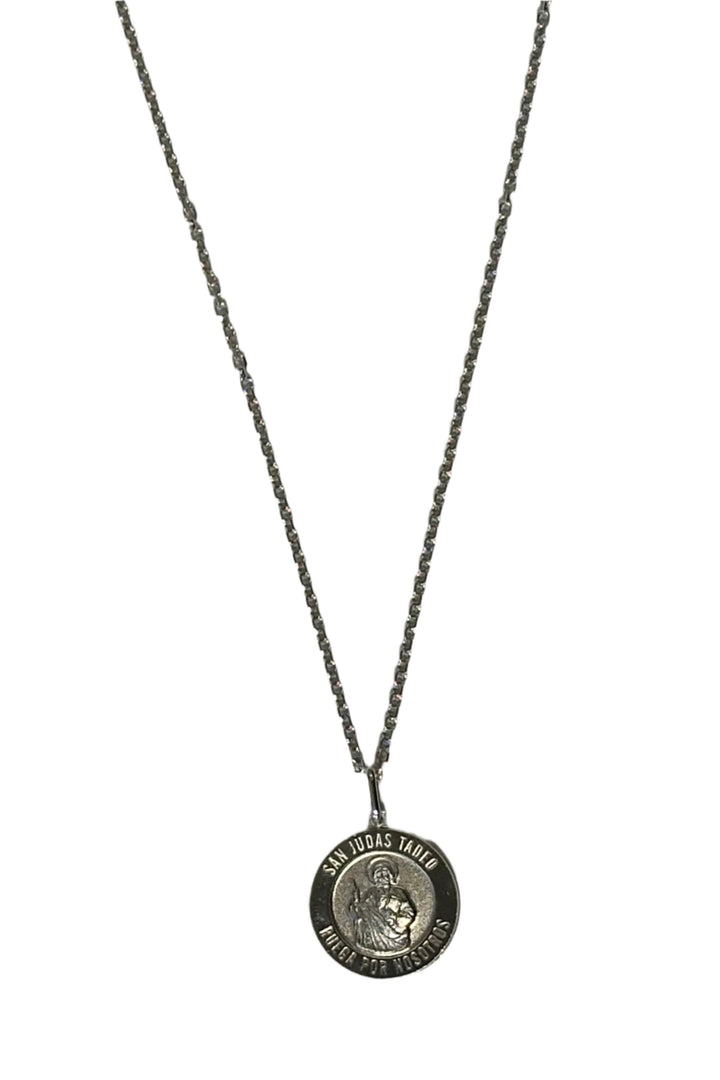 Sterling Silver San Judas Necklace (Spanish)