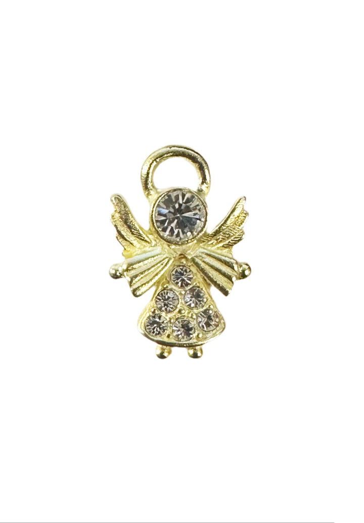 Gold Crystal Angel Lapel Pin