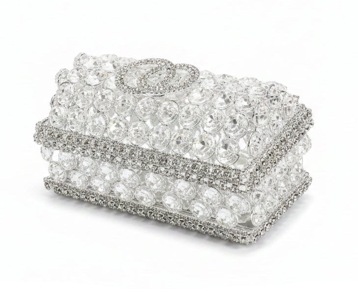 48" Crystal Wedding Lasso with Crystal Interlocking Ring Box