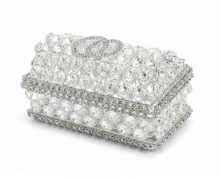 48" Crystal Wedding Lasso with Crystal Interlocking Ring Box