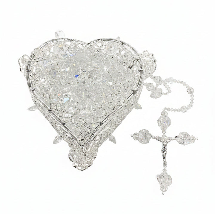 38" Crystal Wedding Lasso with Crystal Heart Box