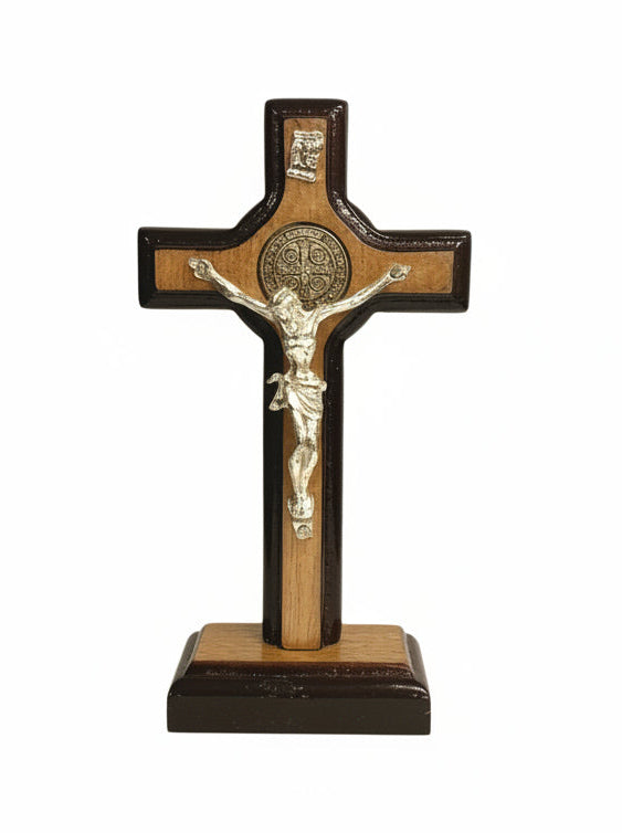 5.75" Wooden St. Benedict Standing Crucifix