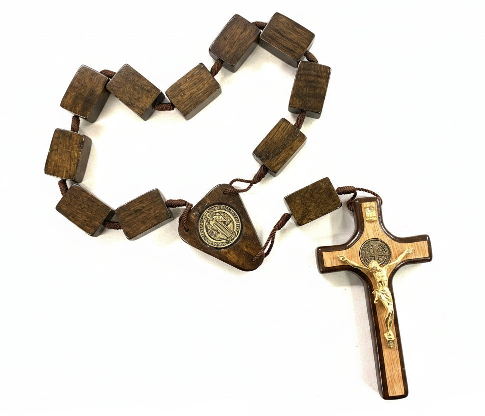 23mm x 33mm Wooden St. Benedict One-Decade Wall Rosary