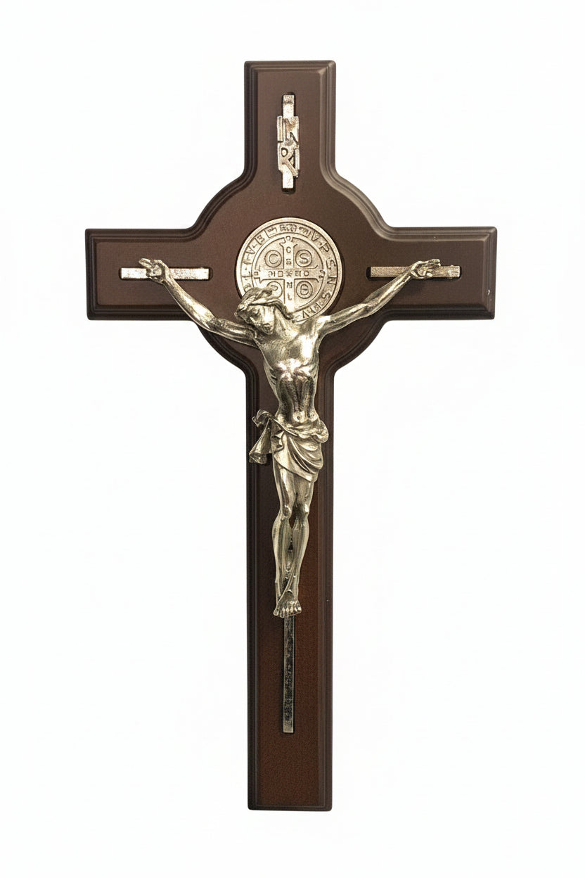 13" Wooden St. Benedict Wall Crucifix