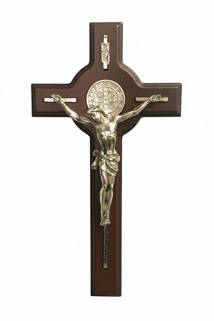 13" Wooden St. Benedict Wall Crucifix