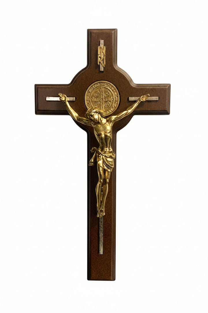 13" Wooden St. Benedict Wall Crucifix