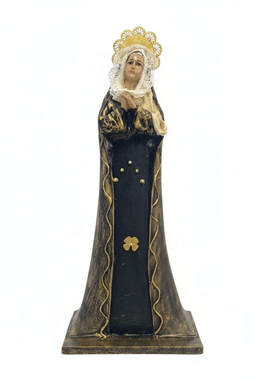 15" Virgen de la Dolorosa Canvas Statue