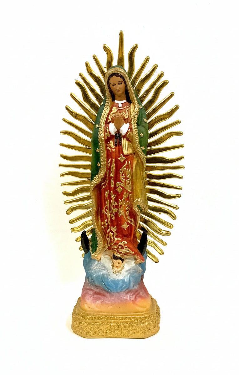 13" Our Lady of Guadalupe Resin Statue