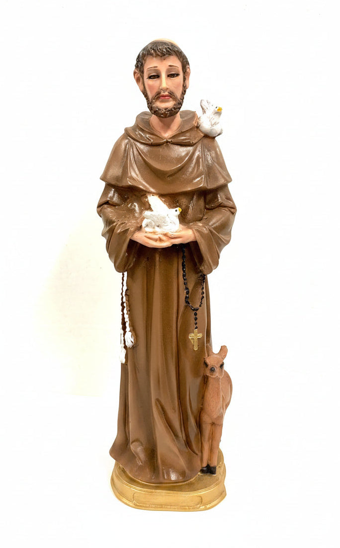 12" St. Francis of Assisi Resin Statue