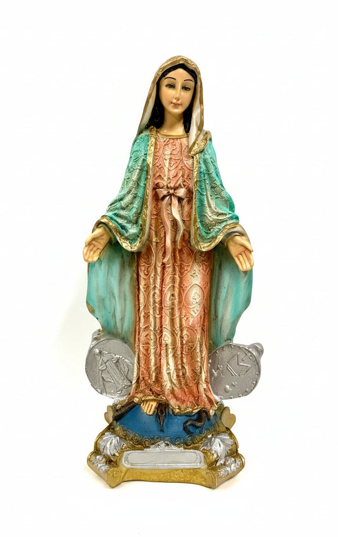 11.25" Our Lady of the Miraculous Medal Resin Statue