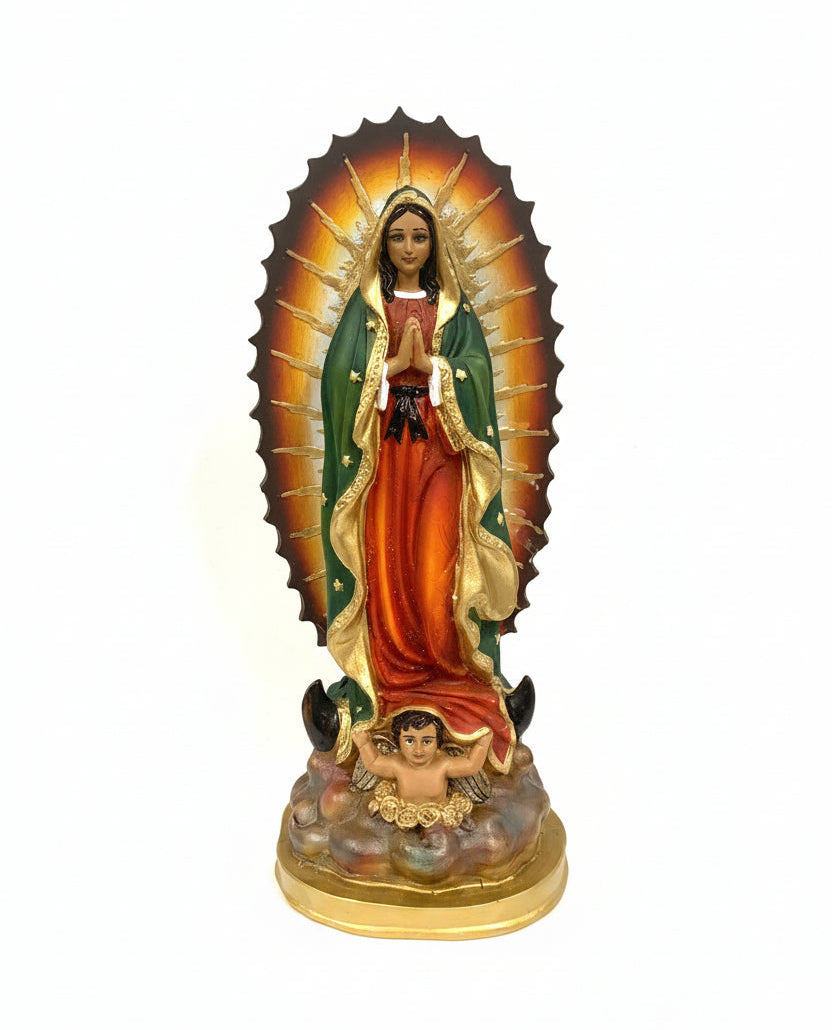 12" Our Lady of Guadalupe Resin Statue