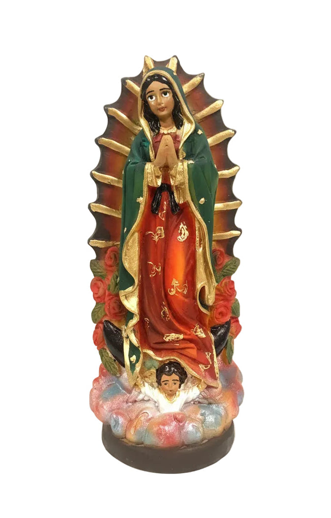 8" Our Lady of Guadalupe Resin Statue
