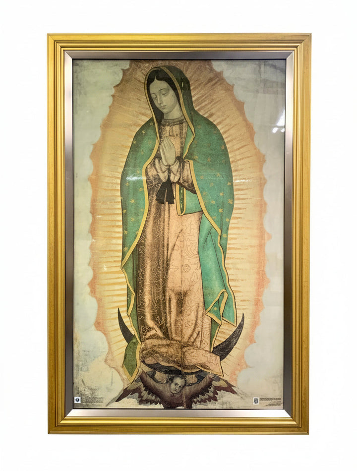 72" Gold Framed Our Lady of Guadalupe Tilma Print