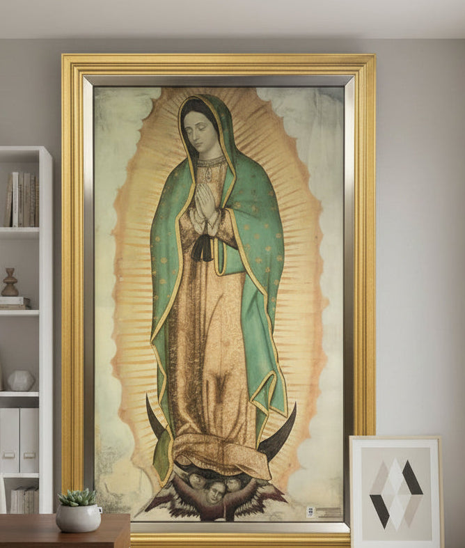 72" Gold Framed Our Lady of Guadalupe Tilma Print