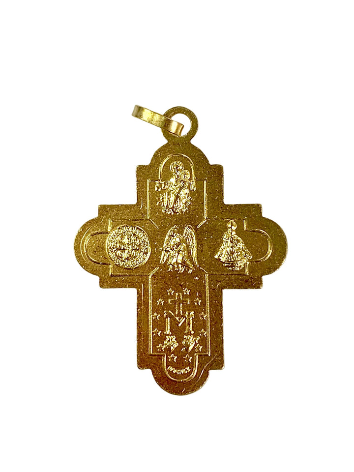 1.25" Gold Plated 4-Way Cross Medal