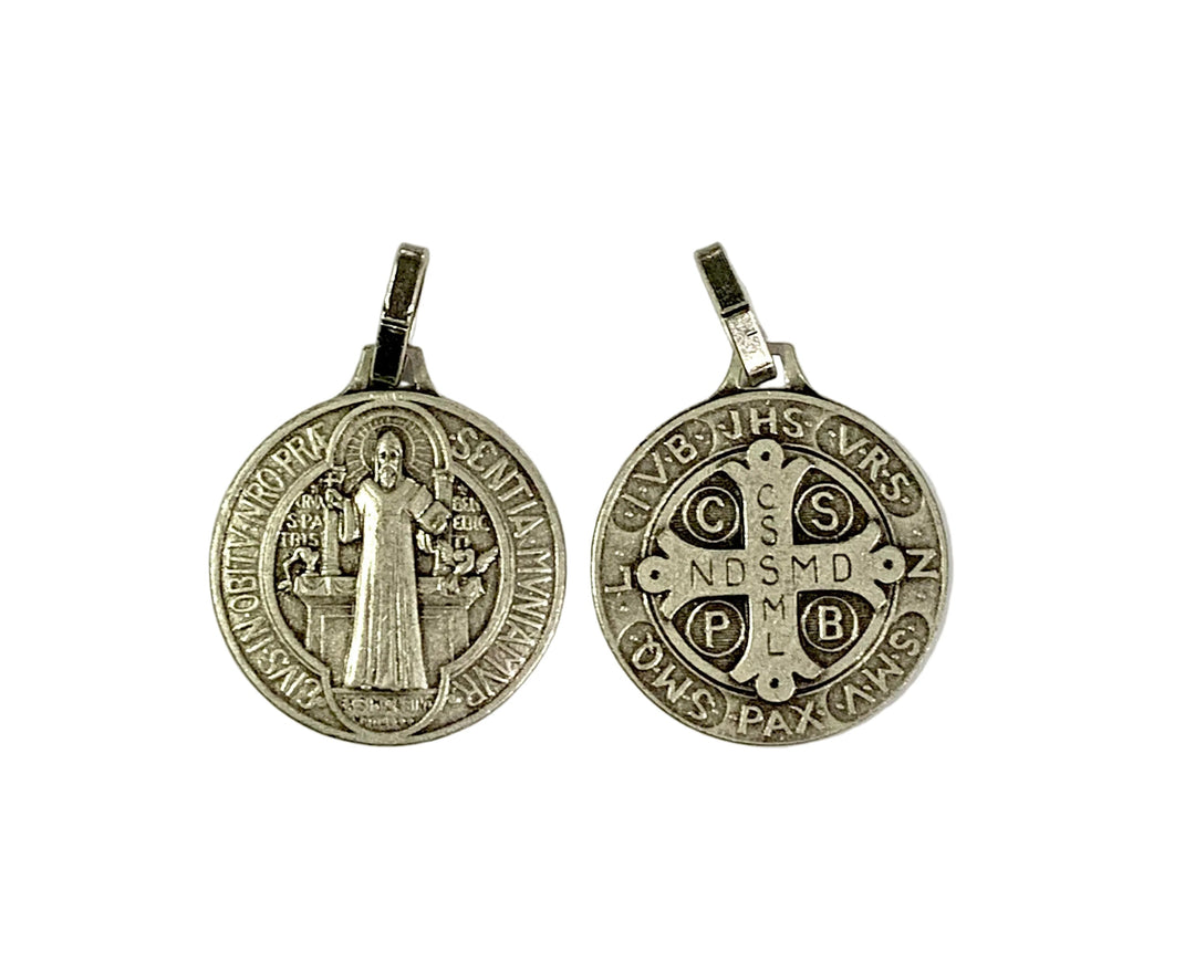 1" Silver St. Benedict Medal with Matte Finish