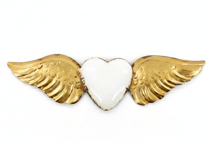 3" Tin Wing Heart Plaque