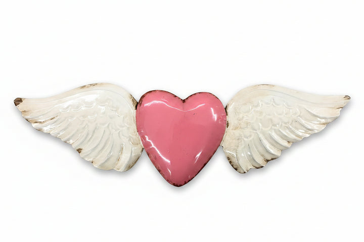 3" Tin Wing Heart Plaque