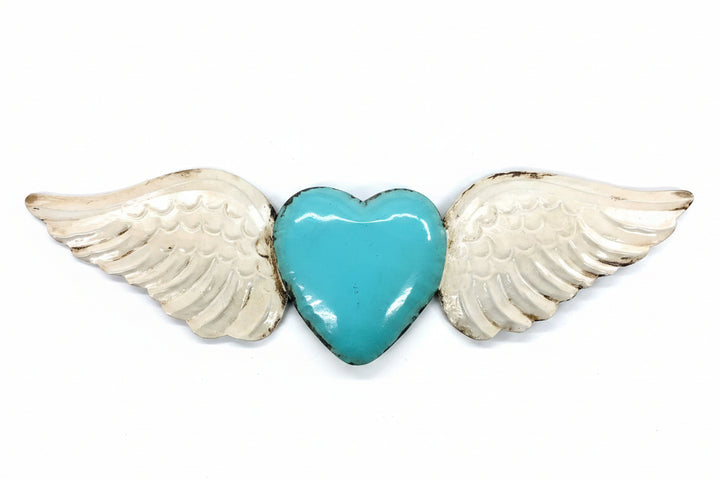 3" Tin Wing Heart Plaque
