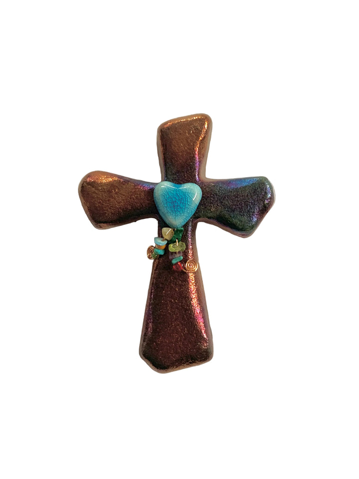 2.5" Handmade Mini Raku Cross