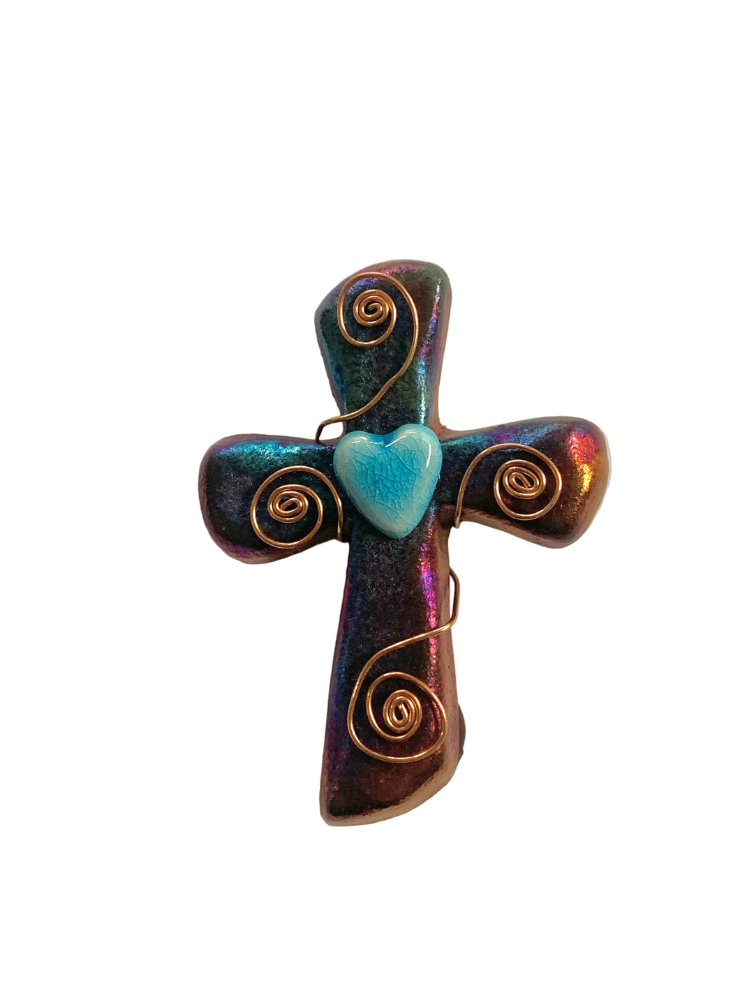 2.5" Handmade Mini Raku Cross