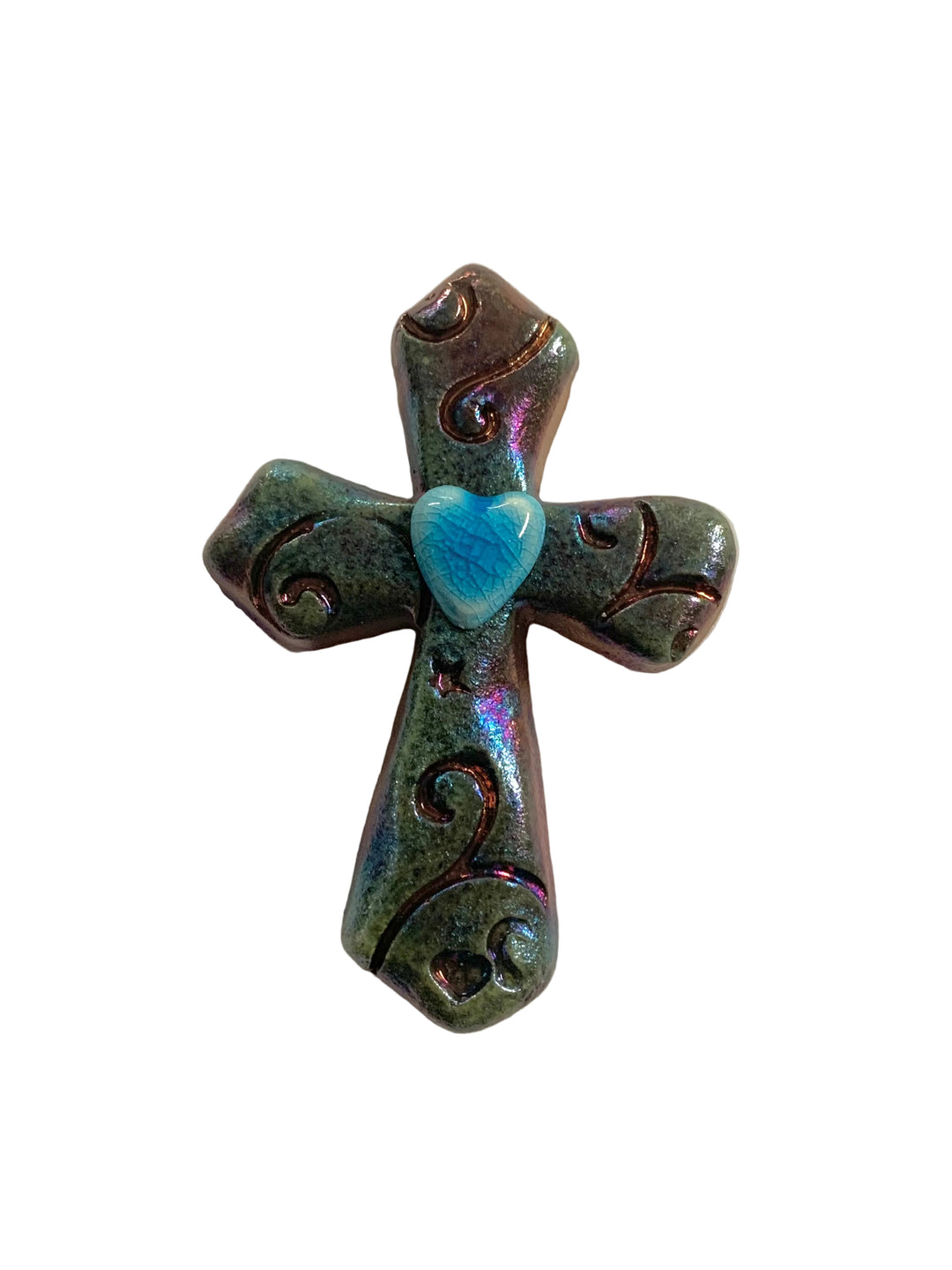 2.5" Handmade Mini Raku Cross