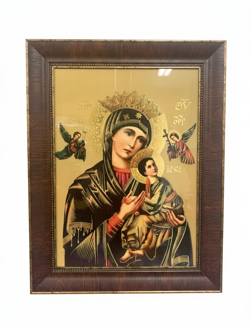 20" x 28" Our Lady of Perpetual Help Wooden Frame