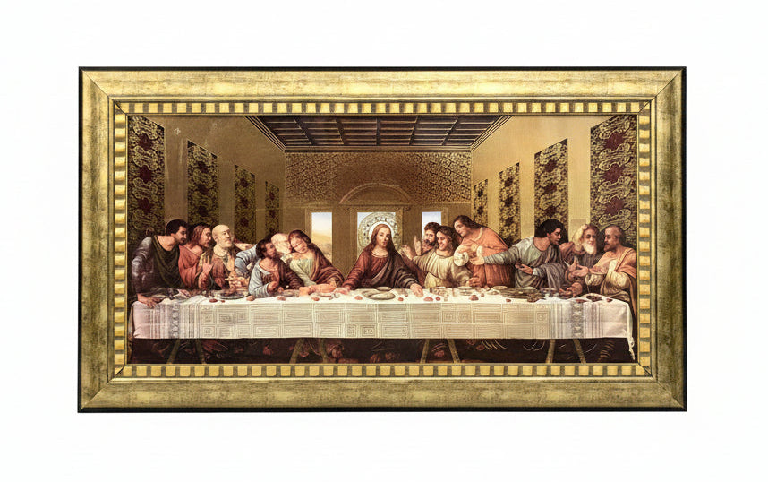 20" x 40" Da Vinci Last Supper Gold Wood Frame