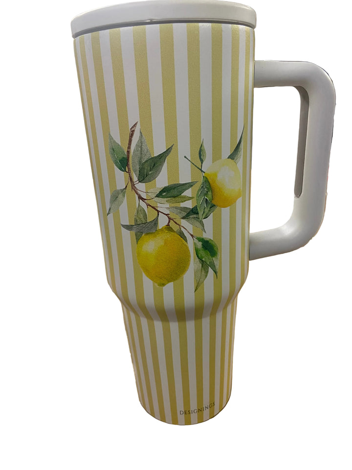 40 oz Stainless Steel Lemon Tumbler