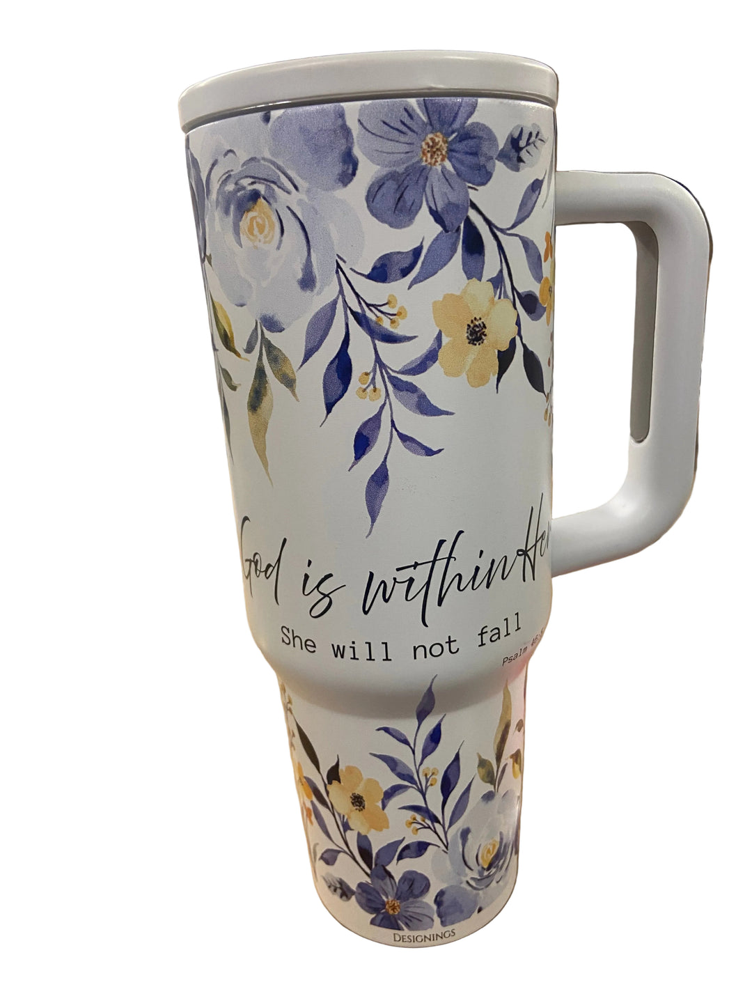 40 oz. Stainless Steel Blue Floral Tumbler