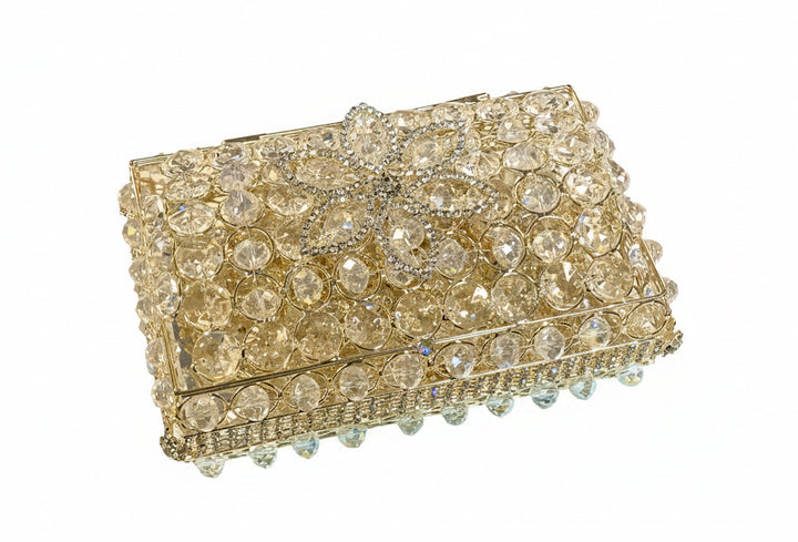 45" Gold Crystal St. Benedict Wedding Lasso with Crystal Box