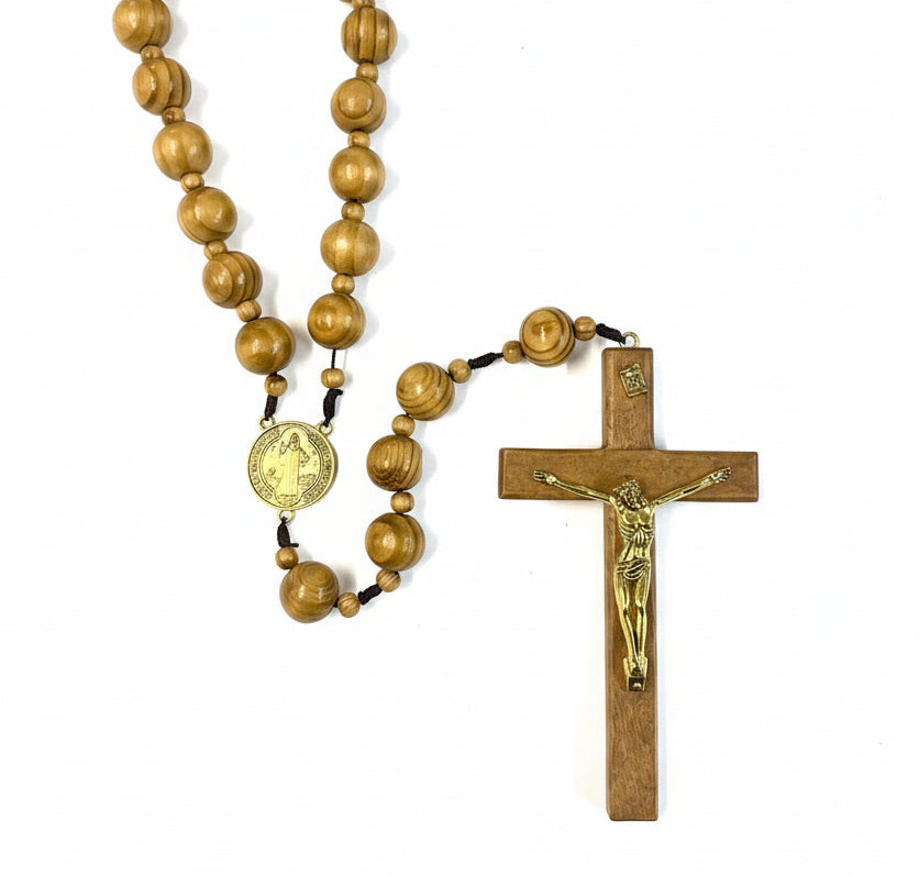 44" Wooden St. Benedict Wall Rosary