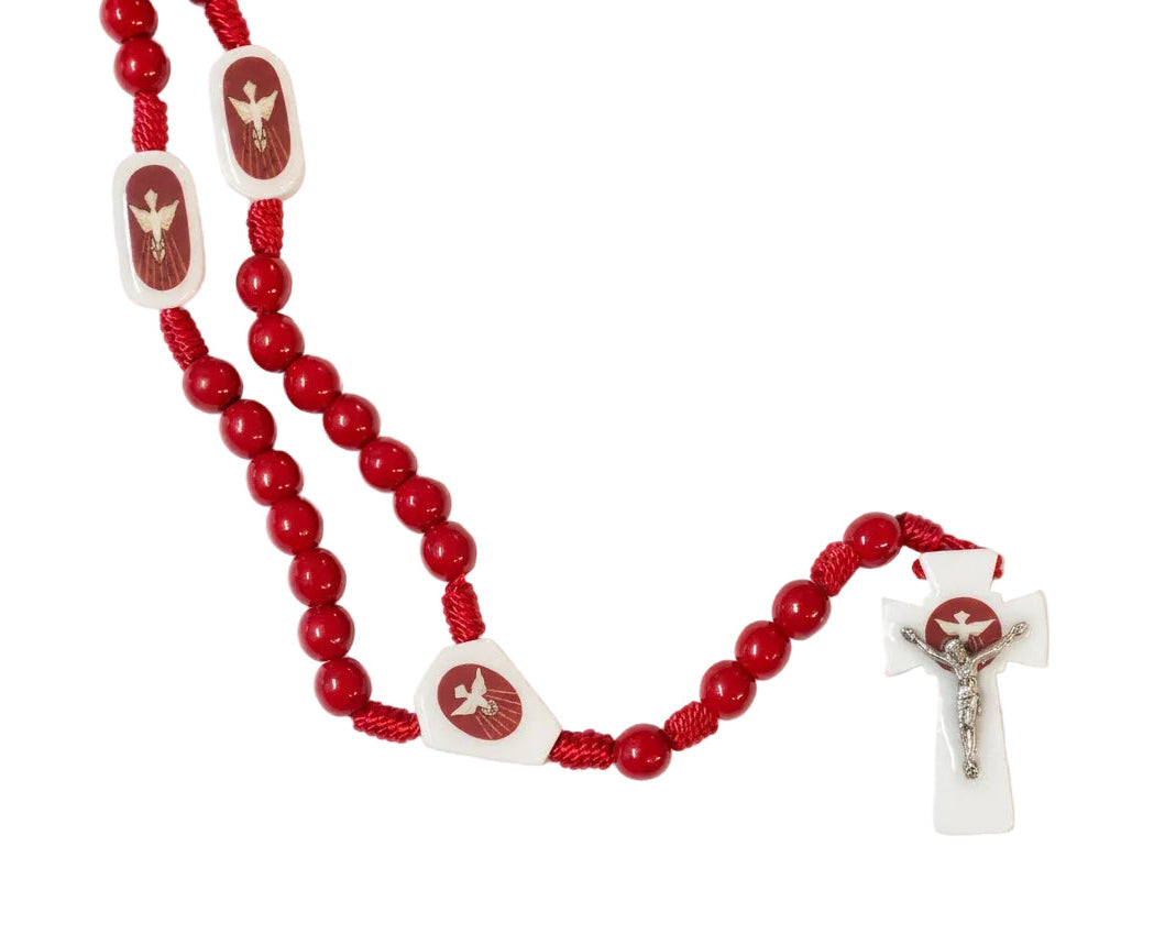 10mm Red Wooden Holy Spirit Chaplet
