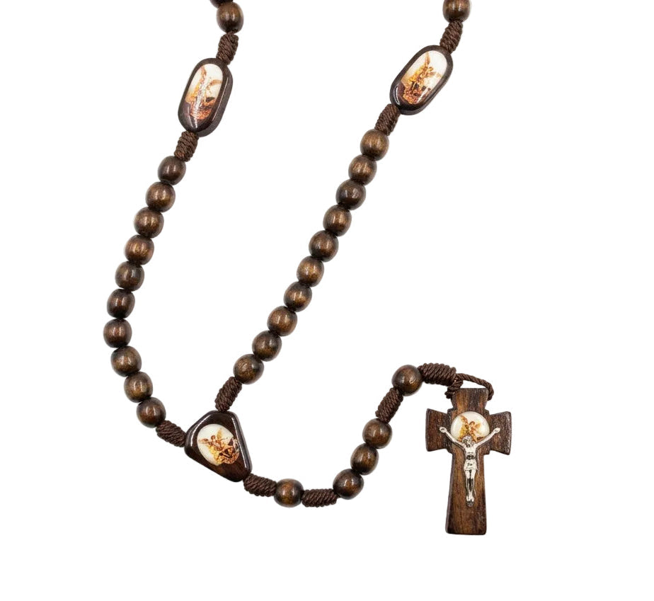 10mm Wooden St. Michael Rosary