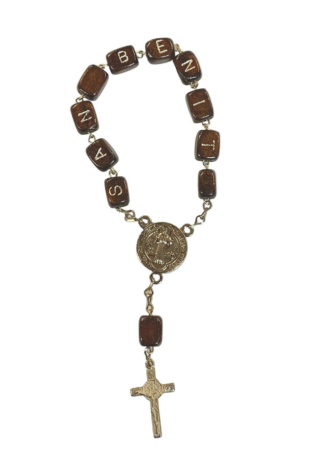 8mm Square Wood San Benito Single Decade Rosary