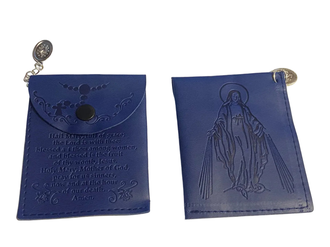 3.25" Blue Miraculous Rosary Pouch
