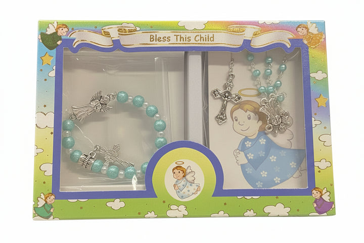 Baby Rosary and Bracelet Boxed Set