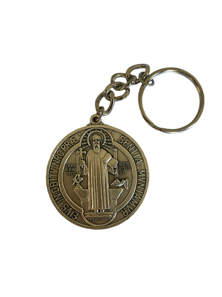 6" Benedict Medal Silver Kay Chain