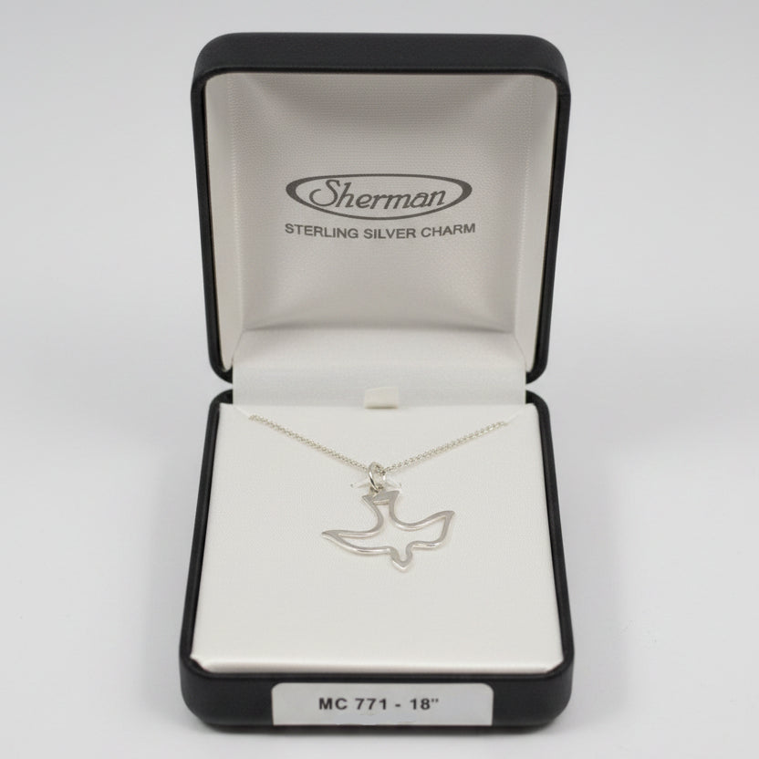 18" Sterling Silver Dove Necklace